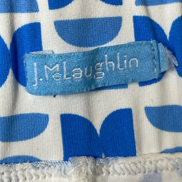 J. McLaughlin Catalina Cloth Skort Blue White Batik Geometric Skirt Size L - Picture 5 of 6